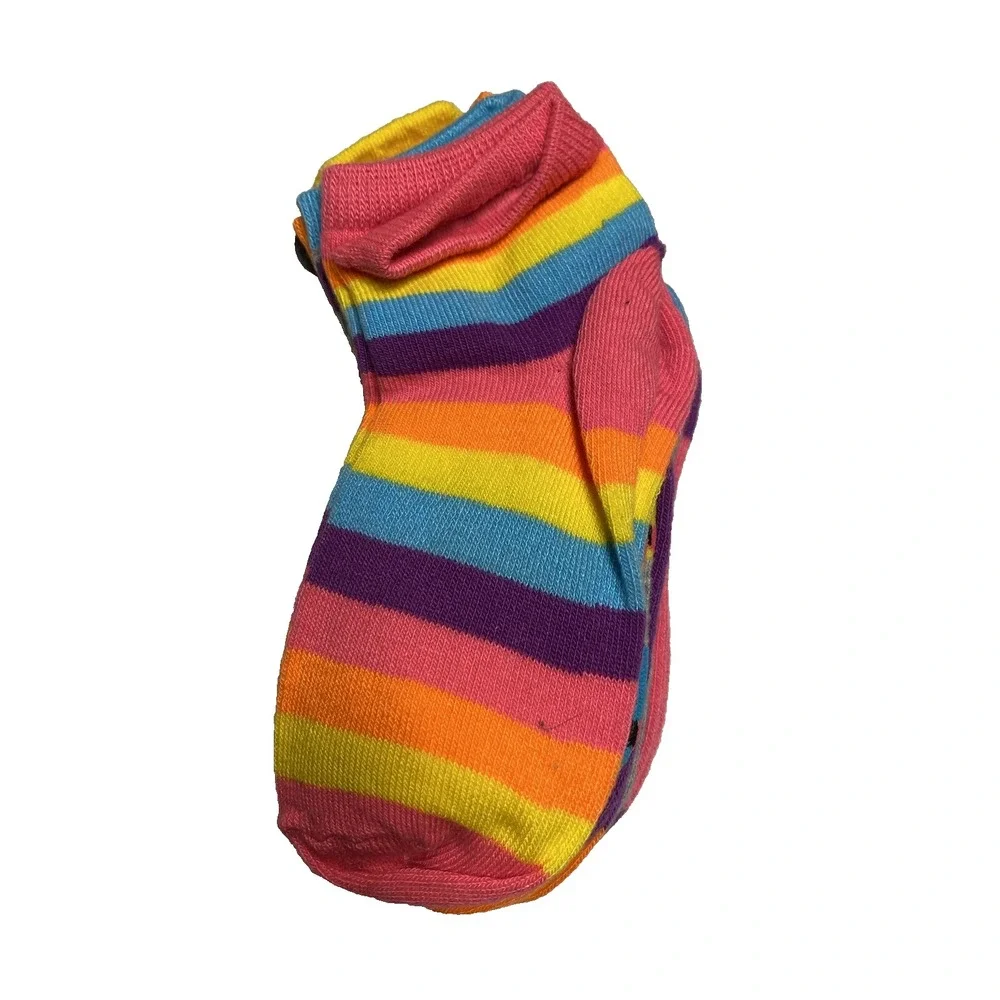 faded glory girls‎ crew socks 5 pairs size medium shoe 7.5 - 3.5